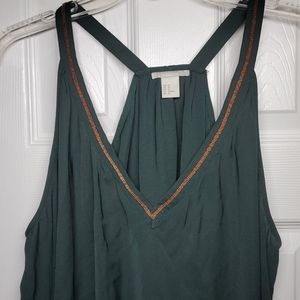 Racer back emerald green tank